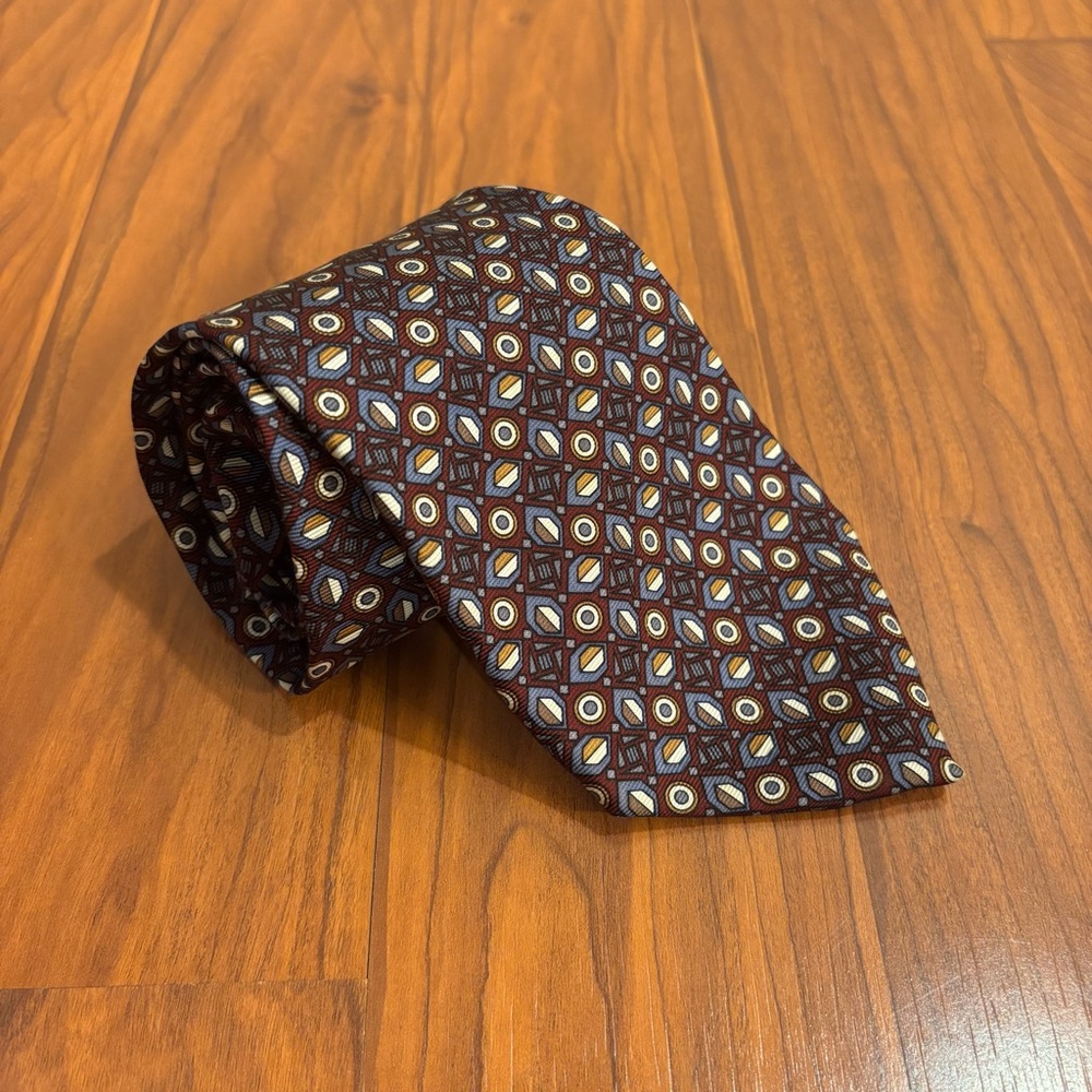 Vintage Christian Dior All Silk Tie Geometric Pattern